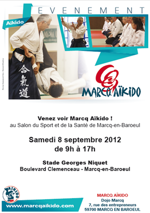 démonstrations d'aïkido au Salon du sport de Marcq en Baroeul