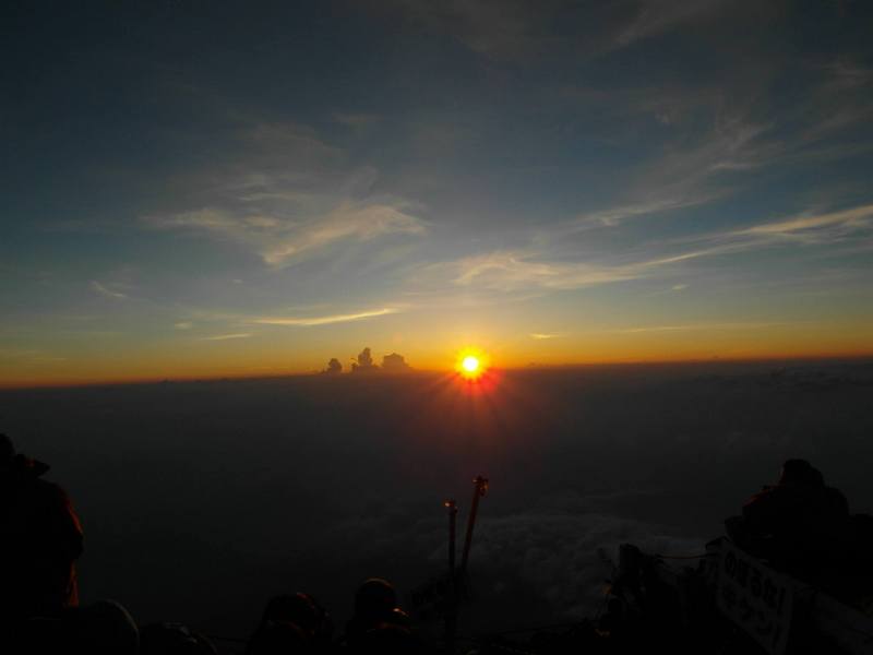 En haut du Mont Fuji : photo prise par Petit Scarabée