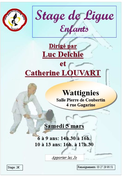 5 mars 2016 stage de Ligue Enfants à Wattignies