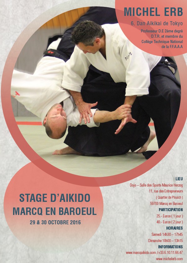 Stage de Michel ERB à Marcq les 29 et 30 octobre 2016