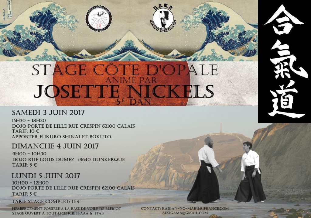 stage de Josette Nickels du 3 au 5 juin à Calais