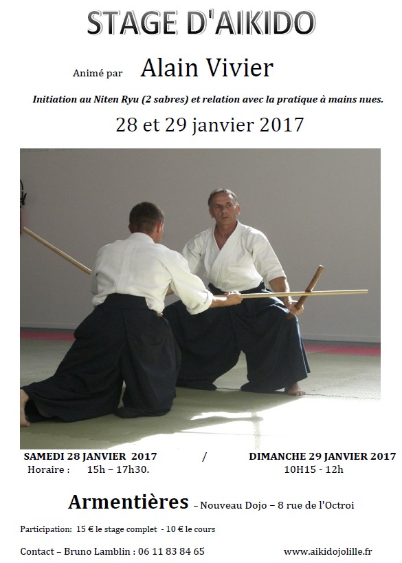 stage Alain Vivier à Armentières 28 et 28 janvier
